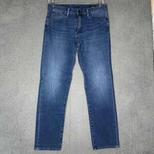 BONOBOS Mens 34x34 Straight Leg Blue Wash Denim Jeans Pants Made in Egypt